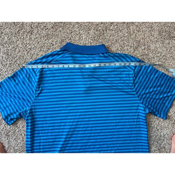 NIKE Golf Dri-fit size XXL, Blue Striped, short sleeved Polo - Picture 5 of 9